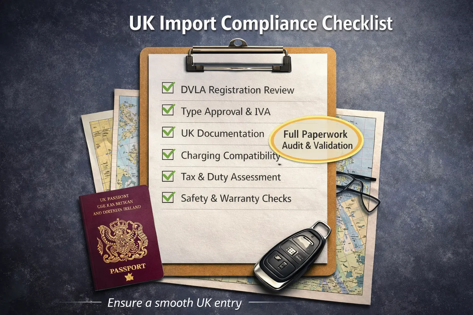Documentation and compliance checks for UK EV sourcing