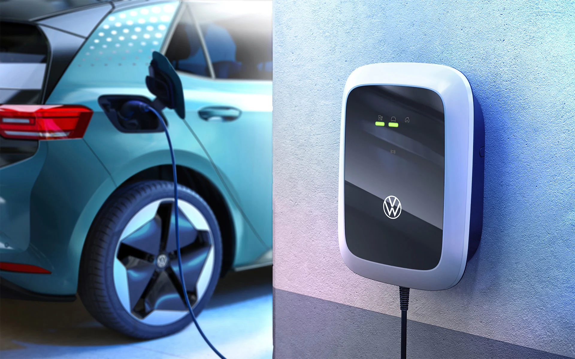 Electric vehicle driving on a modern highway